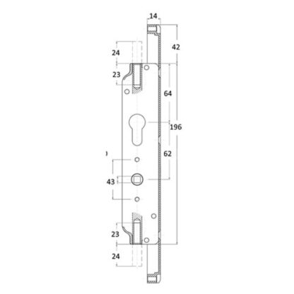 Sheerline Bi-fold Door Lock Euro Gearbox - Image 2