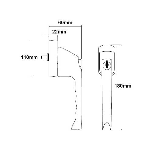 Siegenia Aubi Locking Window Espag Blade Handle - Image 4