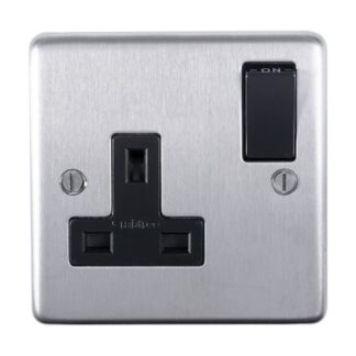 Eurolite SSS1SOB- Stainless Steel 1-Gang Socket - Satin- Stainless Steel (LEAD TIME: 2-3 DAYS)
