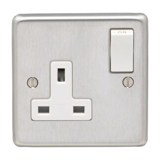 Eurolite SSS1SOW- Stainless Steel 1-Gang Socket - Satin- Stainless Steel (LEAD TIME: 2-3 DAYS)
