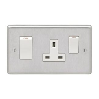 Eurolite SSS45ASWASW- Stainless Steel 45Amp Switch with a Socket - Satin- Stainless Steel (LEAD TIME: 2-3 DAYS)