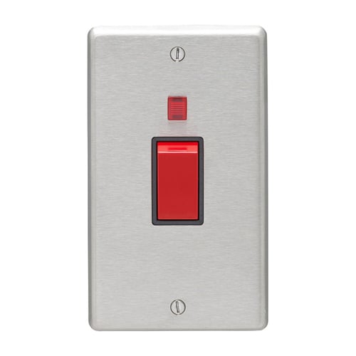 Eurolite SSS45ASWNB- Stainless Steel 45Amp Switch with Neon Indicator - Satin- Stainless Steel (LEAD TIME: 2-3 DAYS)