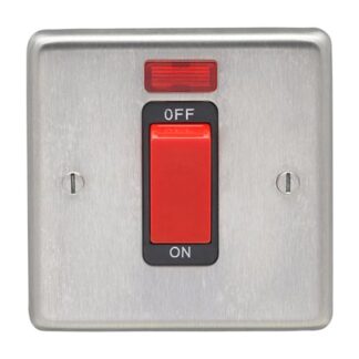 Eurolite SSS45ASWNSB- Stainless Steel 45Amp Switch with Neon Indicator - Satin- Stainless Steel (LEAD TIME: 2-3 DAYS)