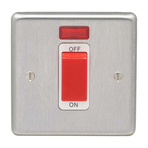 Eurolite SSS45ASWNSW- Stainless Steel 45Amp Switch with Neon Indicator - Satin- Stainless Steel (LEAD TIME: 2-3 DAYS)