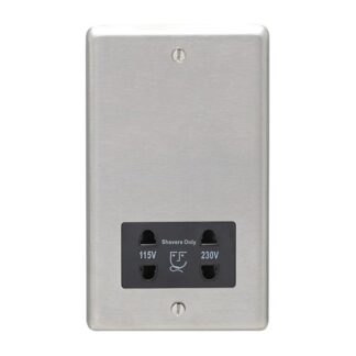 Eurolite SSSSHSB- Stainless Steel Shaver Socket - Satin- Stainless Steel (LEAD TIME: 2-3 DAYS)