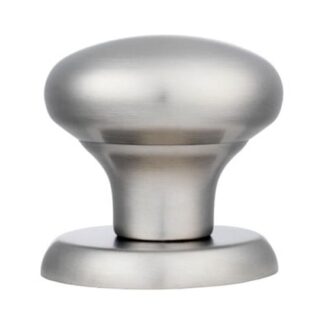 Eurospec SWE1040SSS Round Centre Door Knob 70mm Dia Bolt Through Fixing - Satin Stainless Steel (LEAD TIME: 2-3 DAYS)