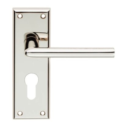 Serozzetta SZR011YPN Dieci Lever On Face-Fix Backplate euro 475mm - Polished nickel (LEAD TIME: 2-3 DAYS)