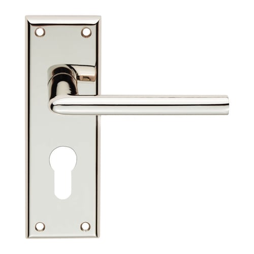 Serozzetta SZR011YPN Dieci Lever On Face-Fix Backplate euro 475mm - Polished nickel (LEAD TIME: 2-3 DAYS)