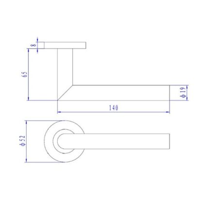 TSS Fire Rated Stainless Steel (SSS) 19mm Mitred Lever On Rose Furniture - Image 2