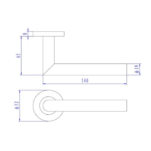 TSS Fire Rated Stainless Steel (SSS) 19mm Mitred Lever On Rose Furniture - Image 2