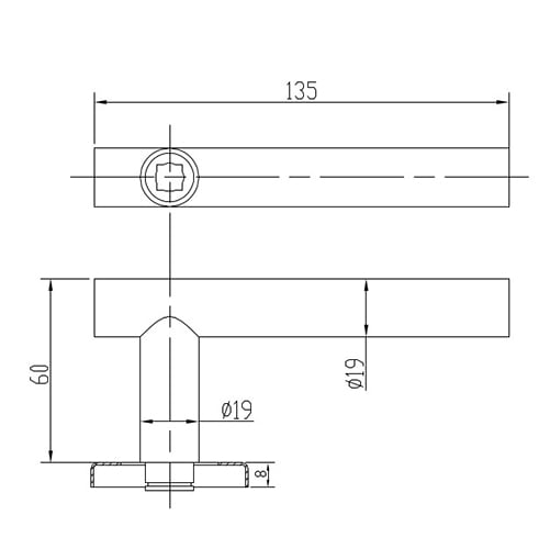TSS Fire Rated Stainless Steel (SSS) 19mm T Bar Lever On Rose Furniture - Image 2