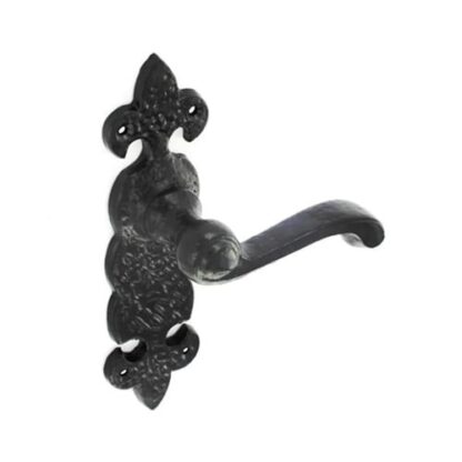 TSS Antique Black Scroll Lever On Plate Furniture - Image 2