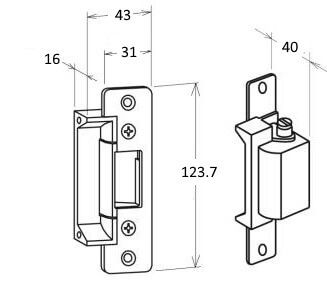 TSS ANSI Mortice Electronic Release 12v- 24v DC- Economy ANSI style unmonitored release - Image 2