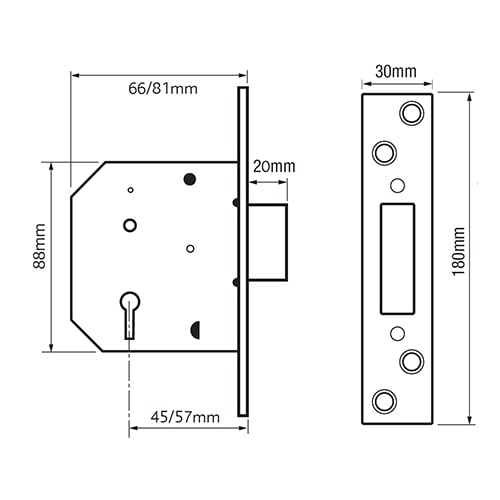 TSS British Standard 5 Lever Mortice Deadlock - Image 2