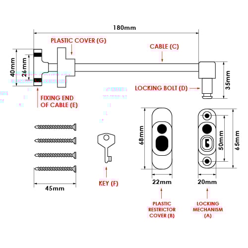 TSS British Standard Cable Window Restrictors - Image 2