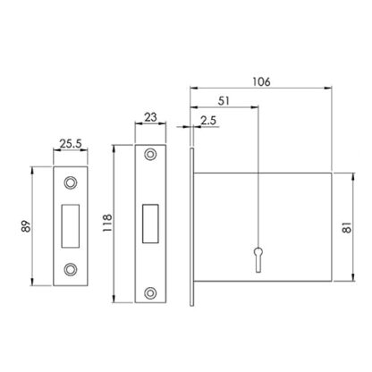 TSS Fire Brigade FB1/FB2 Mortice Deadlock - Image 2
