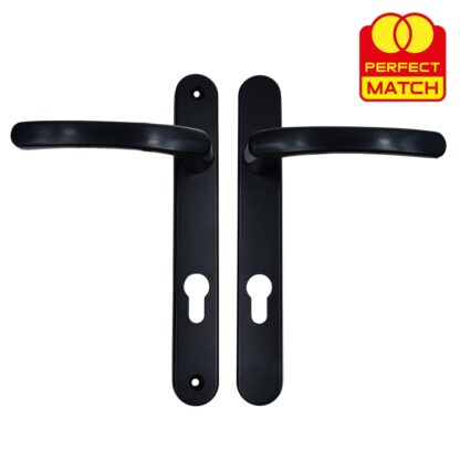 TSS Lever Lever UPVC Multipoint Door Handles - 92mm PZ - Sprung - 203mm Screw Centres - 232mm Backplate - Image 2