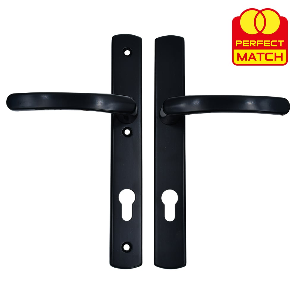TSS Lever Lever UPVC Multipoint Door Handles - 92mm PZ Sprung - 215mm Screw Centres - 260mm Long Backplate - 3x Fixing Points - Image 2