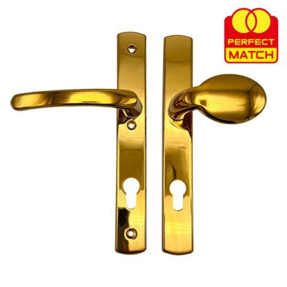 TSS Lever Moveable Pad UPVC Multipoint Door Handles - 92mm PZ - Sprung - 215mm Screw Centres - 3x Fixings - Image 6