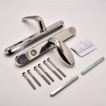 TSS TS007 2 Star Grade 304 Stainless Steel Lever Moveable Pad (Offset) UPVC Multipoint Door Handles - 92/62mm PZ Sprung 210mm Screw Centres - Image 2