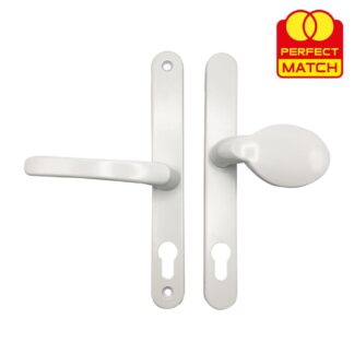 TSS Lever Moveable Pad Offset UPVC Multipoint Door Handles - 70/92mm PZ - Sprung - 215mm Screw Centres