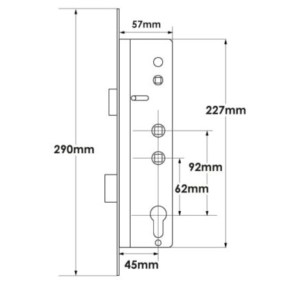 TSS Overnight lock - Lift Lever - 16mm Faceplate - Double Spindle - Image 8