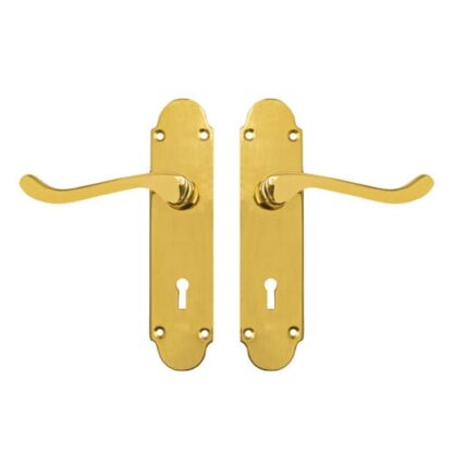TSS Regent Scroll Lever Handle on Plate Door Furniture - Image 3