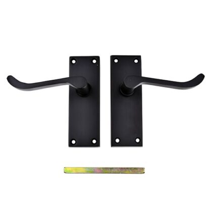 TSS Black Victorian Scroll Lever On Plate Furniture - Image 2