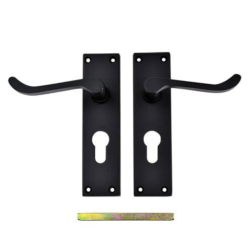 TSS Black Victorian Scroll Lever On Plate Furniture - Image 4