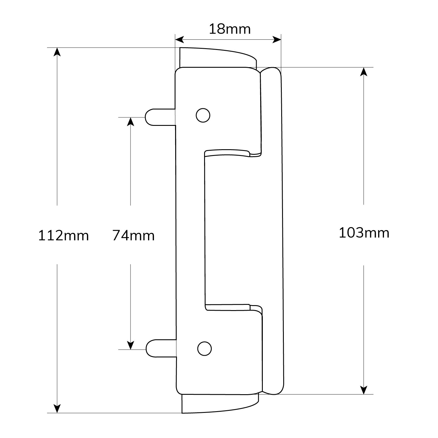 TSS UPVC Butt Hinge 112mm - Image 2