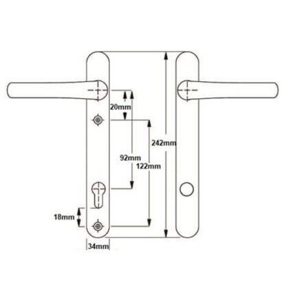 Brisant Secure Ultion TS007 2* Lever Lever UPVC Multipoint Door Handles - 92mm PZ Sprung 122mm Screw Centres - Image 2