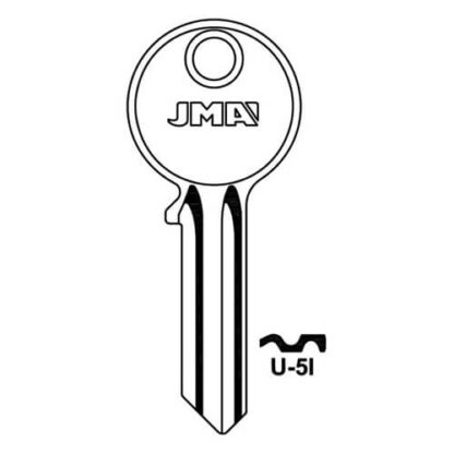 JMA U-5I Universal 5 Pin Cylinder Key Blank - Image 3