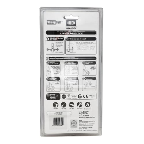 Union 2100 Strongbolt British Standard 3621:2007 Mortice Deadlock - Image 13