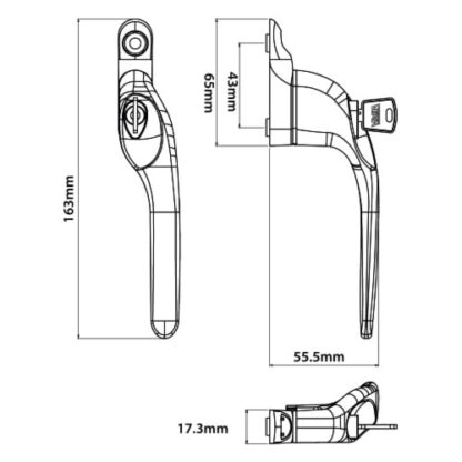 VERSA V-WIN Lite Offset Locking Espag UPVC Window Handles - Image 2