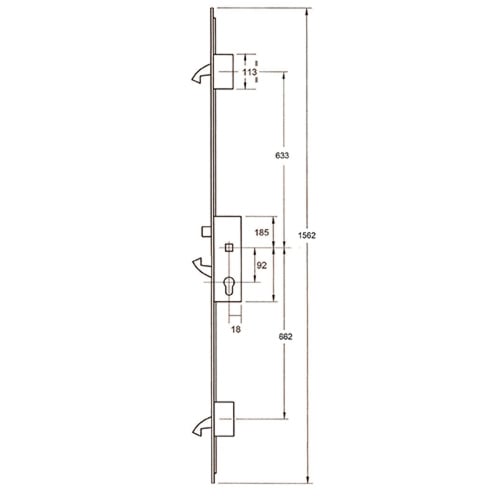 Winkhaus SCOBRA Latch, Hookbolt & 2 Hooks Multipoint Door Lock - Image 2