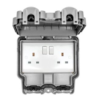 Eurolite WP4100 Utility 2-Gang Switched Socket - Grey (LEAD TIME: 2-3 DAYS)