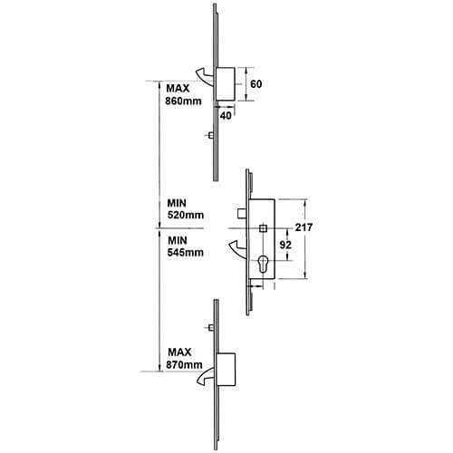 Yale Doormaster Latch 3 Hooks 2 Rollers Split Spindle UPVC Adjustable Repair Multipoint Door Lock - Image 2