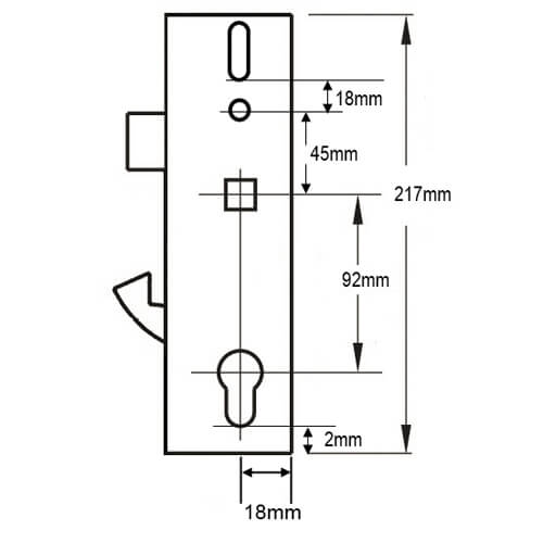 Yale YS170 Doormaster Multipoint Genuine Gearbox - Lift Lever or Split Spindle - Image 2