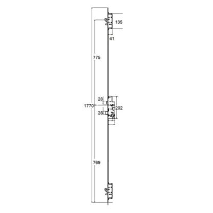 Yale Lockmaster Key Turn Latch Deadbolt 2 Hooks 2 Anti Lift Pins Key Wind Multipoint Door Lock - Image 2