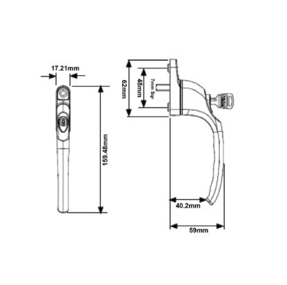 Yale Inline Locking Espag UPVC Window Handles - Image 4