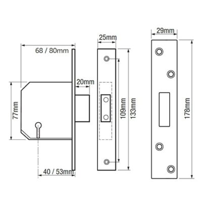 Zoo Hardware Retro Fit British Standard Mortice Deadlock - Image 2