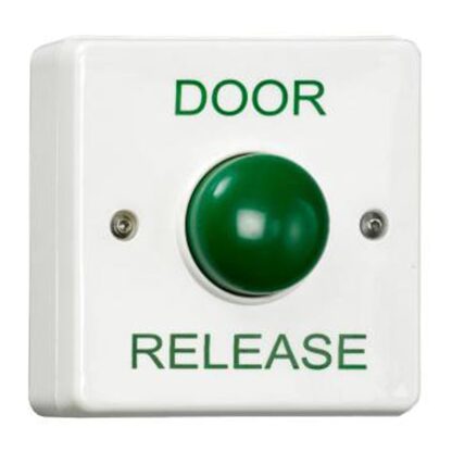 CQR AEB17/DR Surface Mounted Plastic Green Dome Button - Legend "Door Release" (LEAD TIME: 2-3 DAYS)