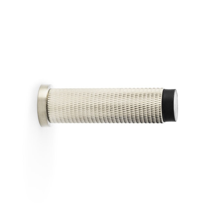 Alexander & Wilks AW600-75-SN Brunel Knurled Door Stop - Satin Nickel PVD (LEAD TIME: 2-3 DAYS)