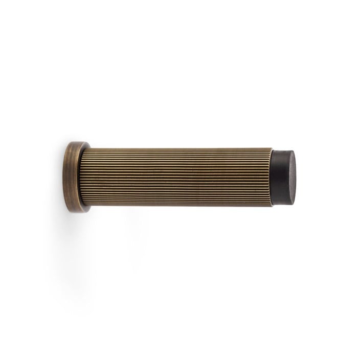 Alexander & Wilks AW602-75-AB Reeded Projection Door Stop - Antique Brass (LEAD TIME: 2-3 DAYS)