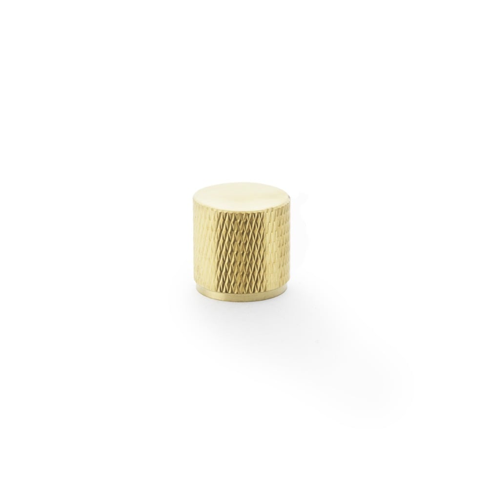Alexander & Wilks AW800-20-SBPVD Brunel Knurled Cylinder Cupboard Knob - Satin Brass PVD 20mm (LEAD TIME: 2-3 DAYS)