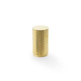 Alexander & Wilks AW800-35-SBPVD Brunel Knurled Cylinder Cupboard Knob - Satin Brass PVD 35mm (LEAD TIME: 2-3 DAYS)