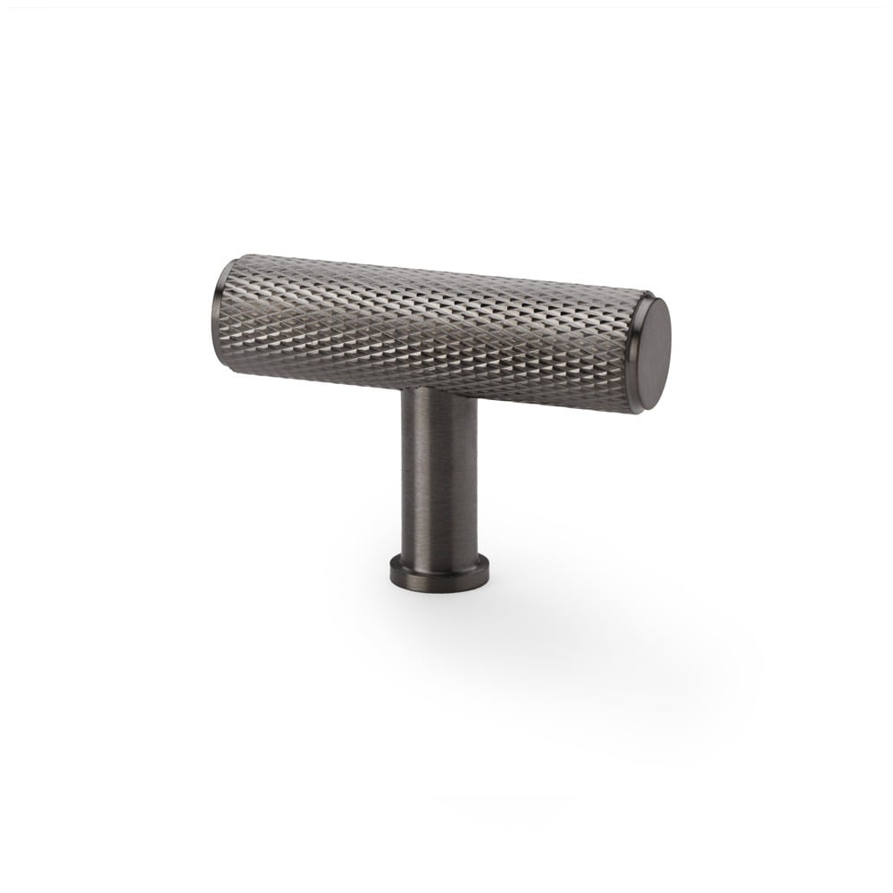 Alexander & Wilks AW801-55-DBZPVD Crispin Knurled T Bar Cupboard Knob - Dark Bronze PVD (LEAD TIME: 2-3 DAYS)
