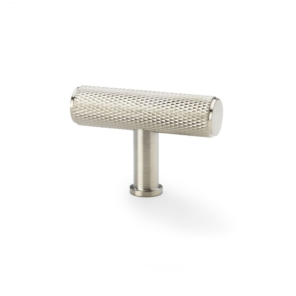 Alexander & Wilks AW801-55-SN Crispin Knurled T Bar Cupboard Knob - Satin Nickel (LEAD TIME: 2-3 DAYS)