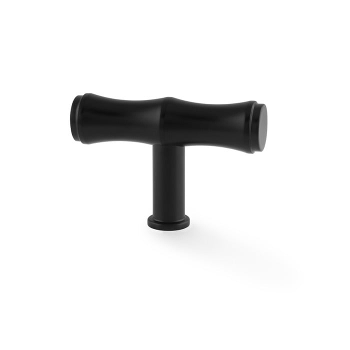 Alexander & Wilks AW801B-55-BL Crispin Bamboo T Bar Cupboard Knob Black (LEAD TIME: 2-3 DAYS)