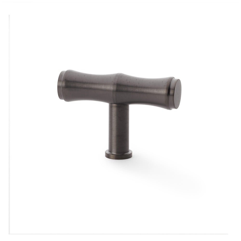 Alexander & Wilks AW801B-55-DBZPVD Crispin Bamboo T Bar Cupboard Knob - Dark Bronze PVD (LEAD TIME: 2-3 DAYS)